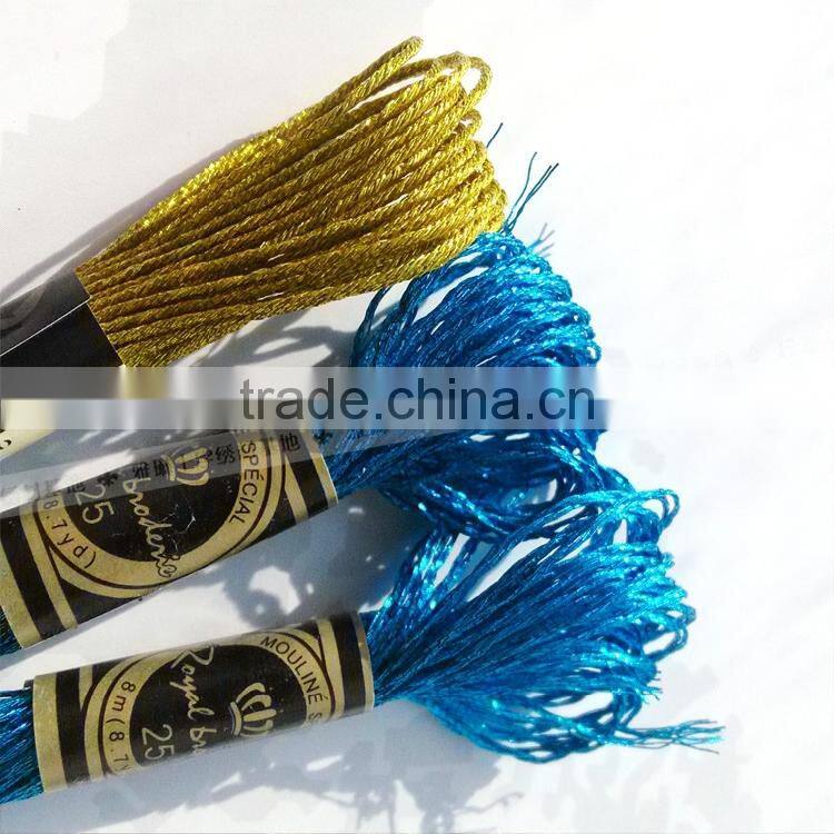 Wholesale cross stitch thread floss similar with dmc colors metallic embroidery thread for cross stitch 12 pieces for 1 box