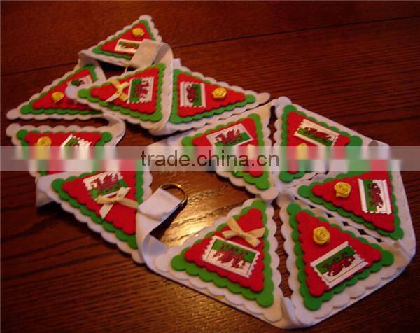 Handmade Unusual Welsh Bunting & Banner & Garland & Rugby Fathers Day Gift