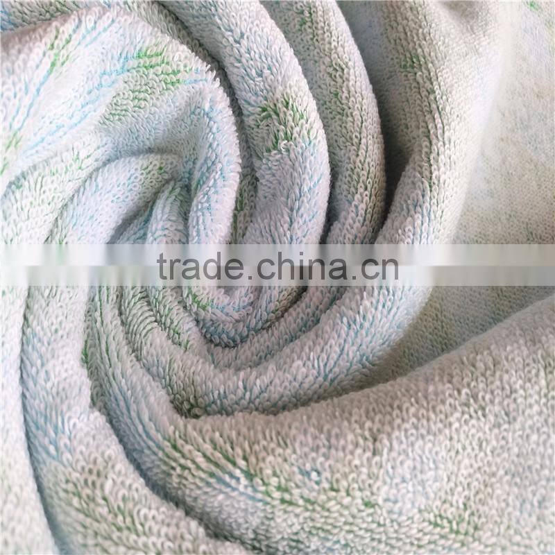 Reactive Print Bath Robe 100% Cotton Velour And Loop Robe