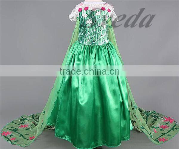 (Crazy Hot sell) Long sleeves dress Frozen princess dress Cosplay Fancy Dress Girl Birthday Party dress