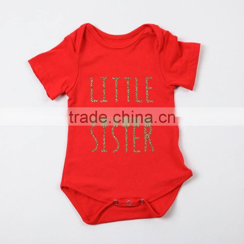 Summer 13 Colors Solid Color Gold Stamp Letters Designs Toddler Rompers For 0-24 Months In Stock