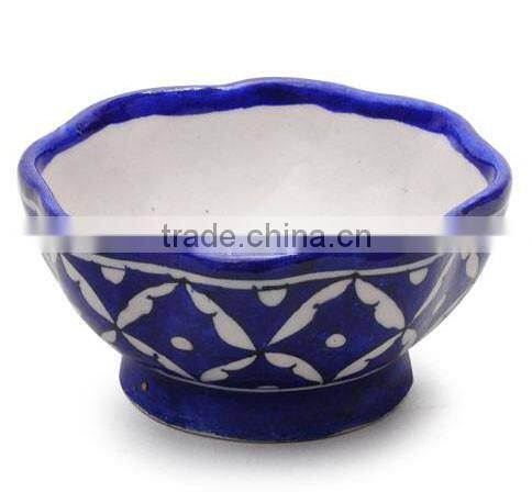 Vintage Blue Pottery Crockery Bowls Dinnerware