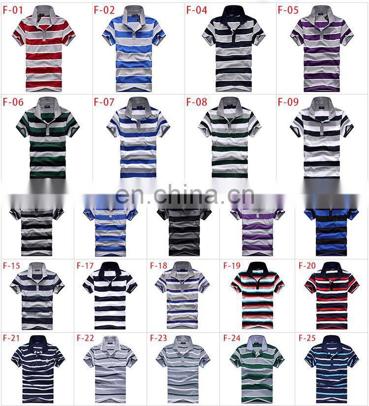 man's stripe garment wash polo shirt