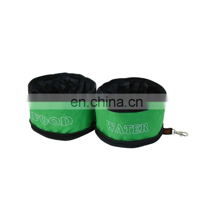 Double Foldable Water Proof Camping Pet Travel Bowls Dog Food Bag