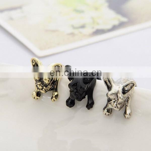 Fashion Design Gold Plated Dog Open Ring Animal Style Cuff Ring