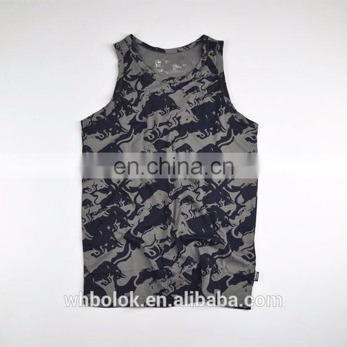Mens printing vest summer quick dry breathable all over printing cotton vest