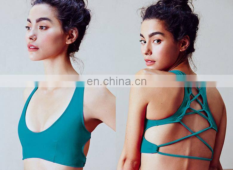 Gym Tank Top Stylish Sexy Cross Back Sports Bra Colorful Yoga Bra