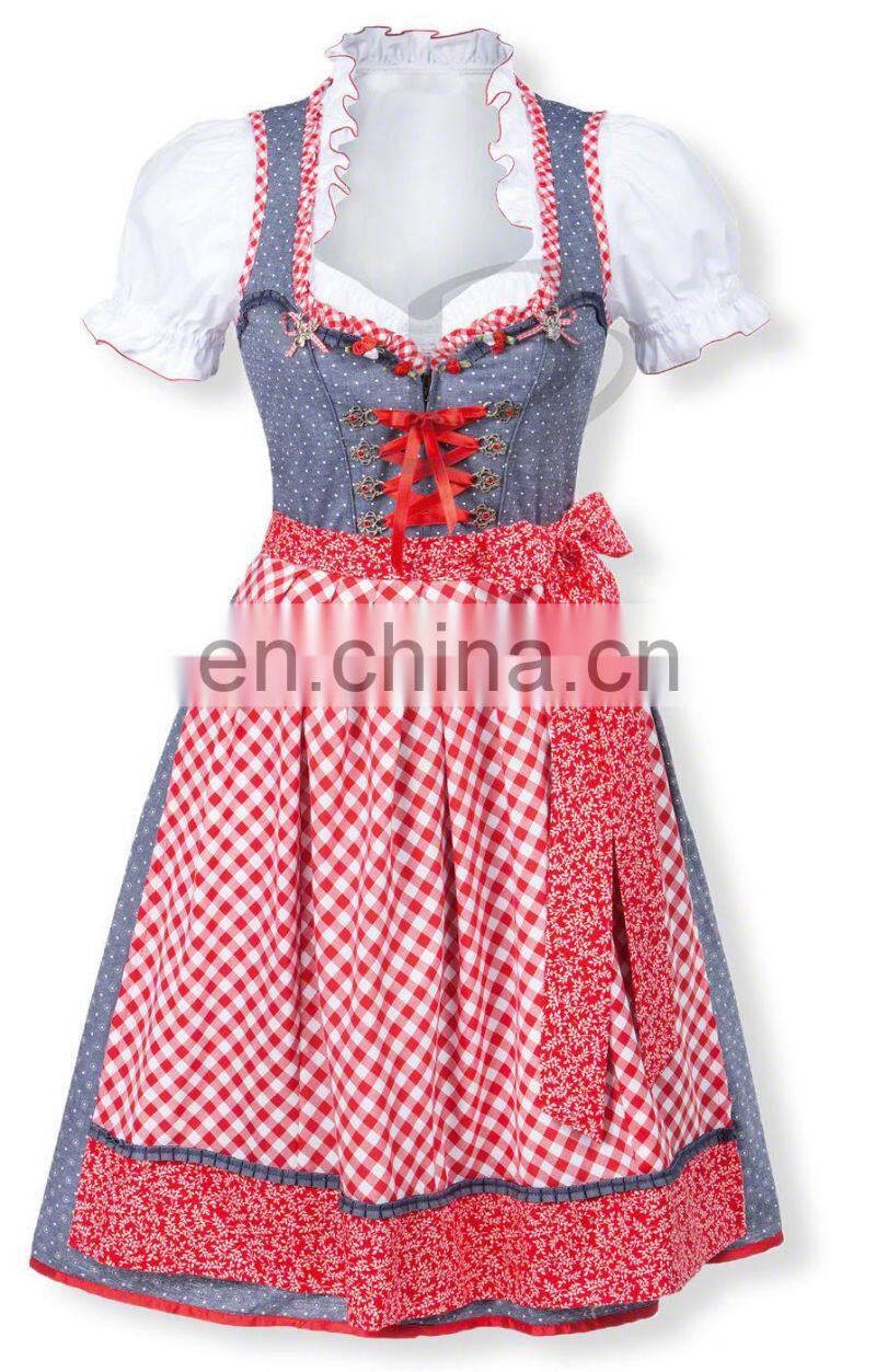Oktoberfest Midi traditional Dirndl for Damen, Trachten mini Dirndl, German Midi Trachten oktoberfest dirndl (Bavaria Dirndl)