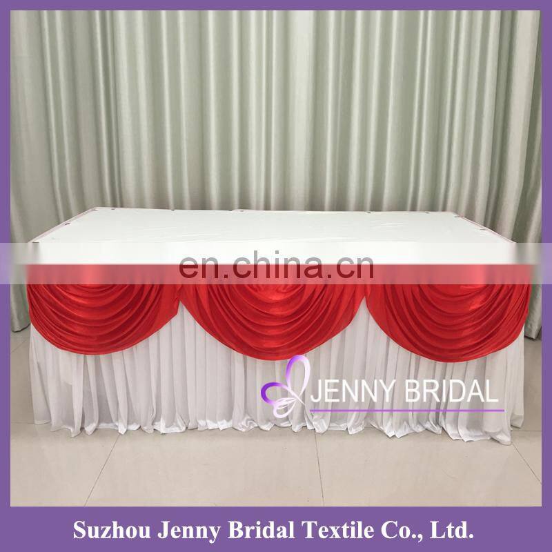 TS092B round silk chiffon indian wedding table skirts decoration
