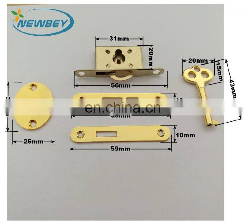 Gold Color Wooden Jewerlry Box Lock Wooden Case Lock In Five Set