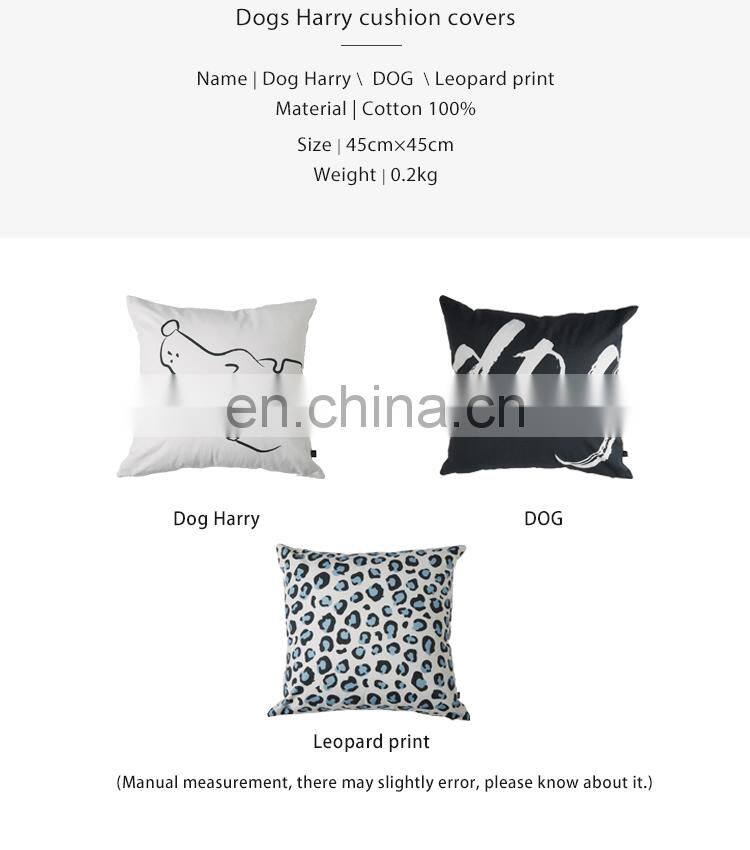 RAWHOUSE cotton canvas cushion covers leopard print cushions image