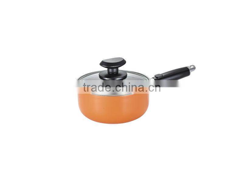 16CM Aluminum Non-Stick Sauce Pan With Glass Lid; Aluminum Sauce Pan For Kitchen; Divided Sayce Pan