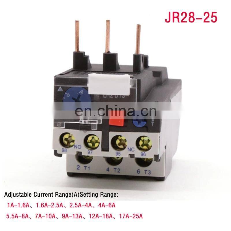 JR28-25 Thermal Overload Relay LR2D13 Adjustable thermal relay Electric Relays 1.6A 2.5A 4A 6A 8A 10A 13A 18A 25A