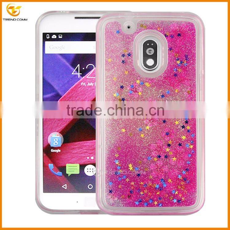 Hot selling in south america tpu star liquid case for moto G4