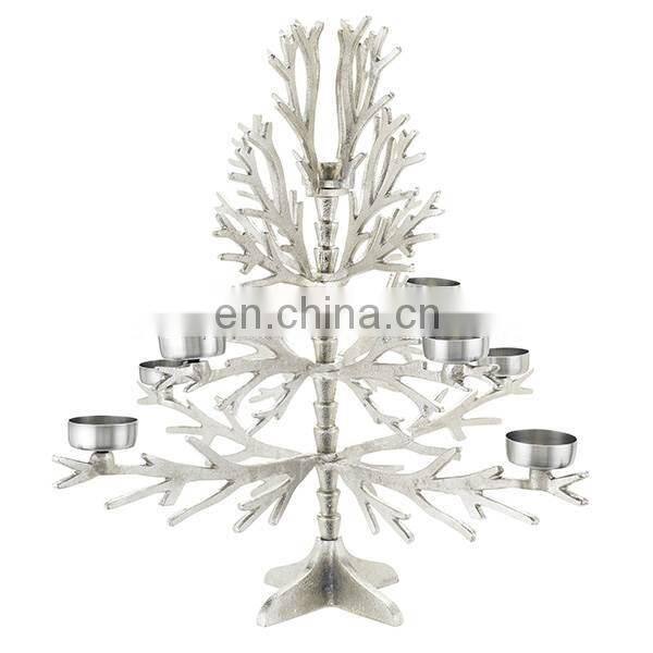 gold Christmas tree candle holder