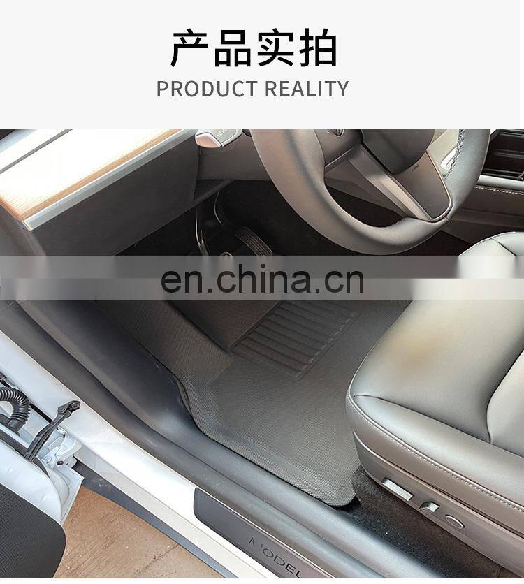 2021 style 3D floor mats for tesla model y car parts easy to wash