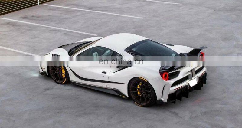 Runde Top Quality For Ferrari 488GTB Upgrade Mansory Half Carbon Fiber Body Kit Front Rear Bumper Rear Diffuse Hood Fender Side