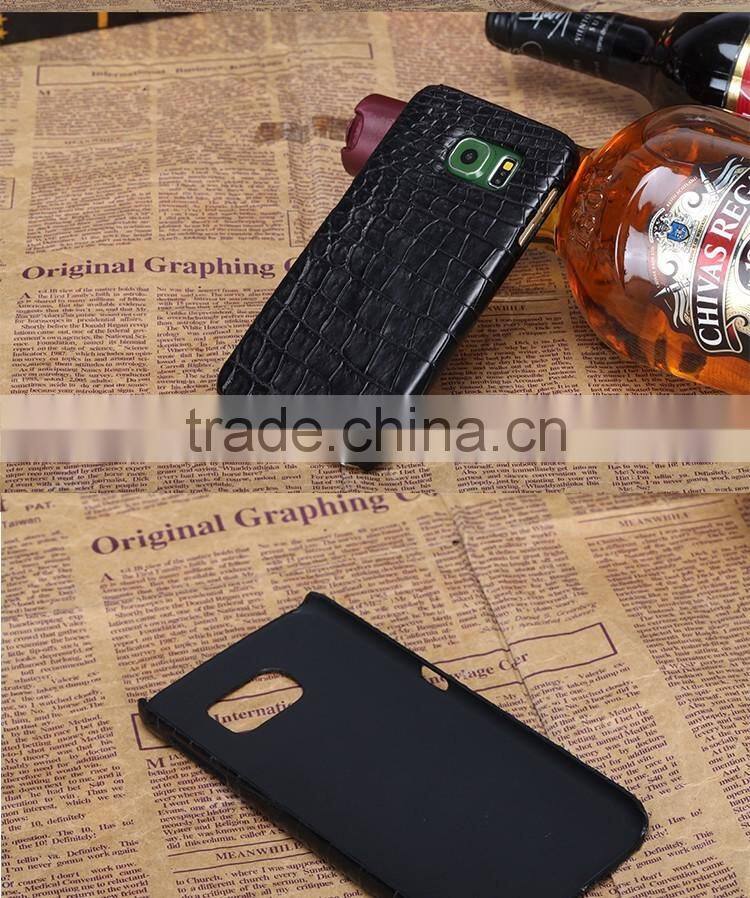 Luxury exotic skin crocodile leather case for samsung galaxy s6 edge