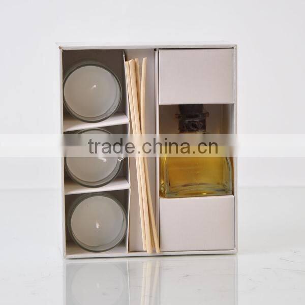 gift set with 50ml reed diffuser and scented Glass candle jar SA-0160