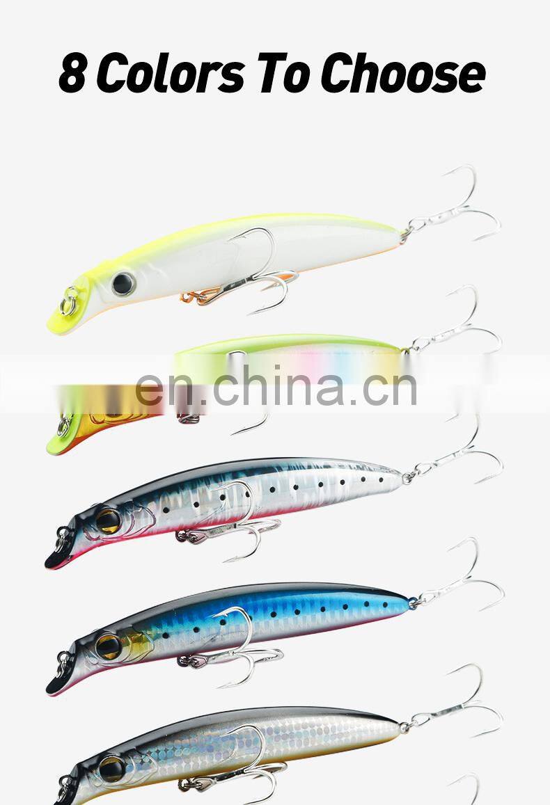 JOHNCOO 105mm 18.5g 3D Eyes Life-like Slow Sinking Minnow Lure Bass Fishing Lures
