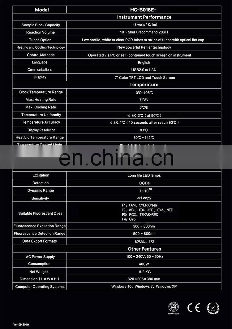 HC-B016E+ 48wells Real time PCR system Real Time Quantitative PCR System Fluorescent PCR Machine professional medical devices