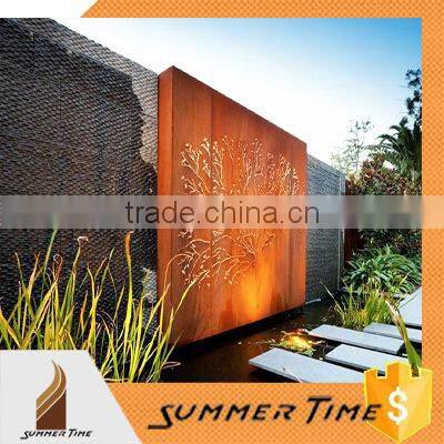Lighting corten steel tree sculpture for hotel decoration