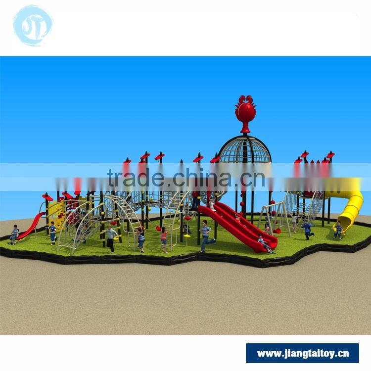 JT16-12002 Larger outdoor physical training equipment with long slides climbing