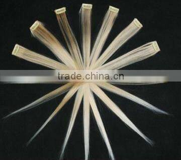 22" 7 pcs/pack clip in hair extensions dark color natural wave clip weft human remy hair extension