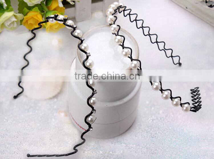 Cheap wholesale hair hoop pearl hair accessories