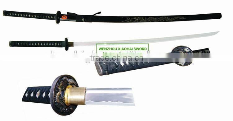 high quality damascus steel high carbon steel dragon handmade katana samurai sword HK065