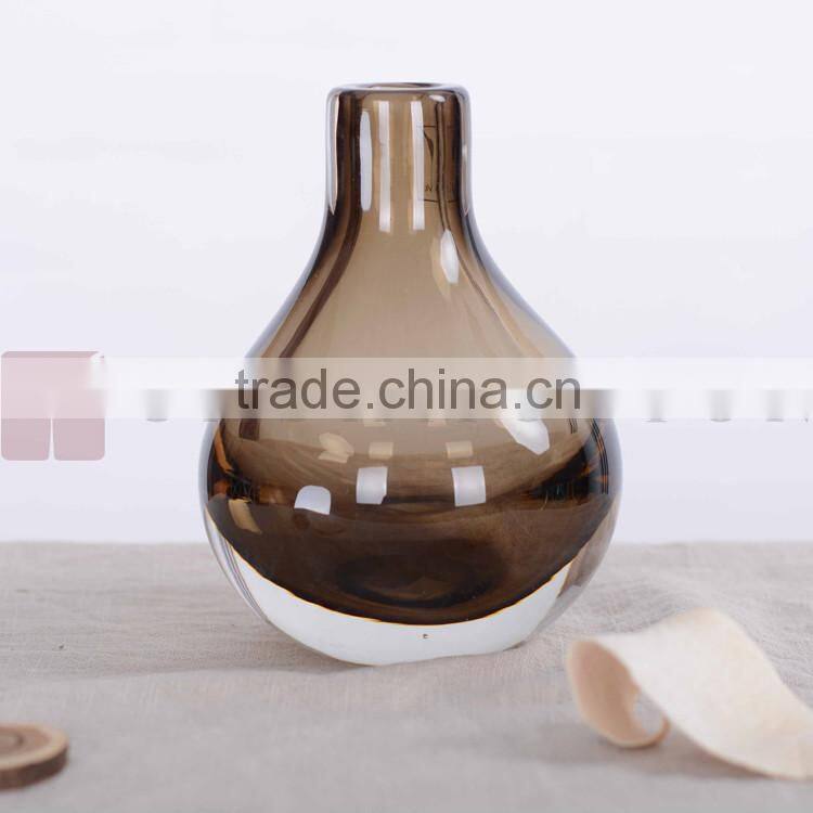 Casamotion Decorative Mini Bud Brown Color Handmade Glass Design Vase