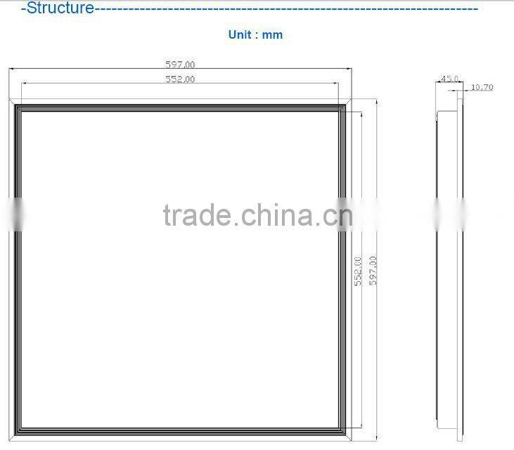 4800lm 40w led panel 620x620mm 120lm/w 5years warranty