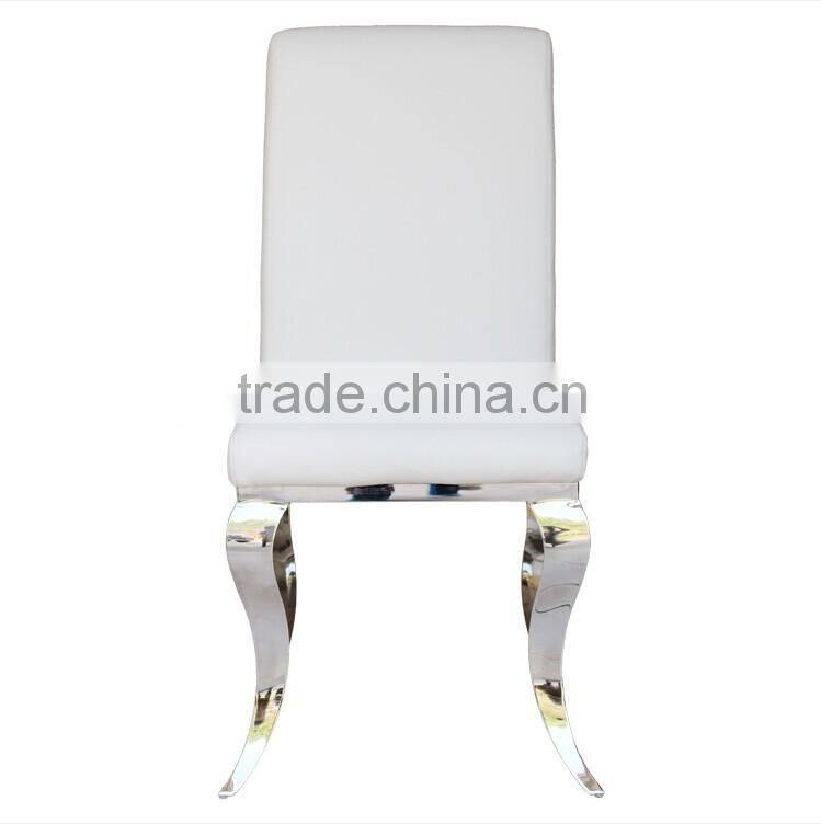 French ss leg white synthetic leather chair