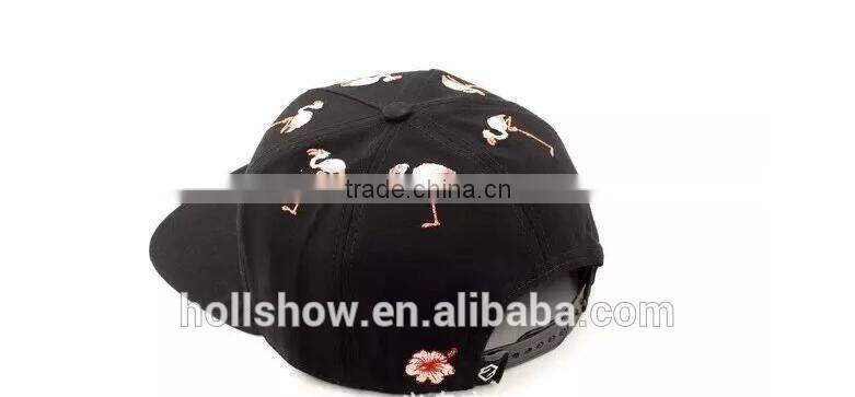 Latest Design Cute Animal Red-crowned Crane Embroideried Man Women Lovers Flat Snapback Hats