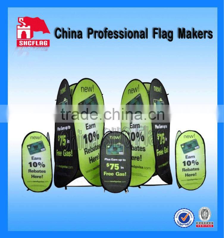 Multifunctional folding pop up banner stand with various shapes