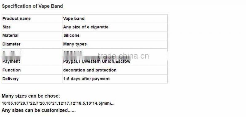 18.5x12 mm E cig custom silicone vape band China manufacture new electronic cigarette mod vape band silicon vape