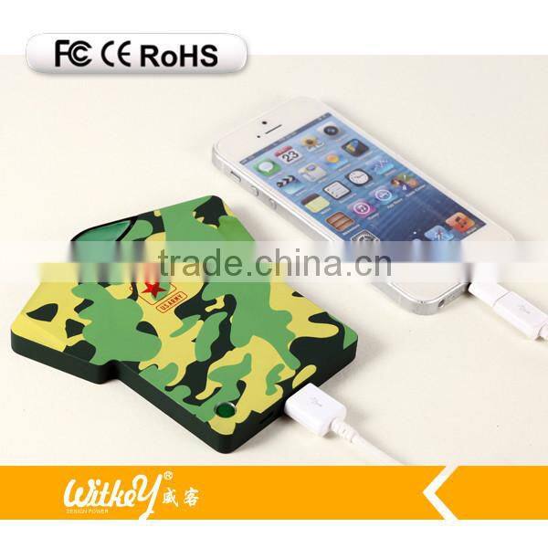 2016 new products football Tshirt shape power bank