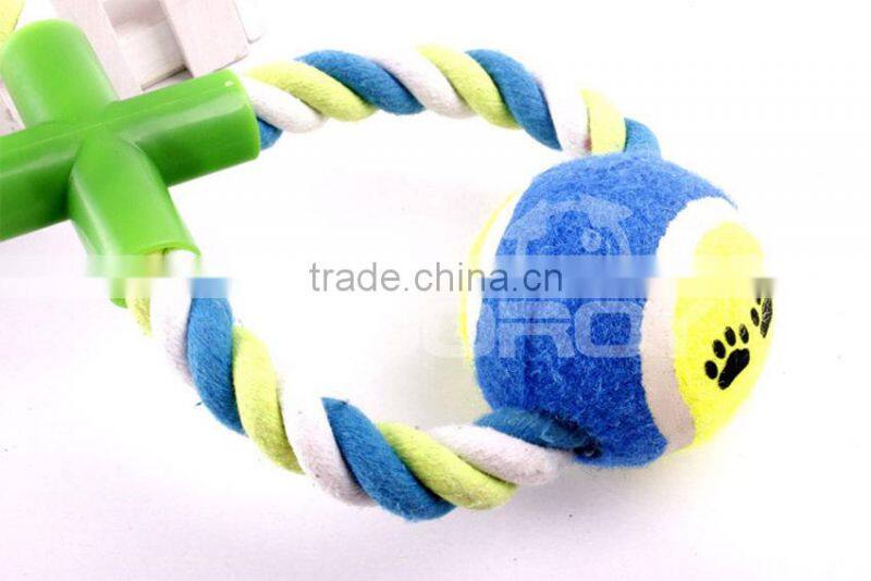 china supplier new desigh tennis ball 8 figure cotton pet toy