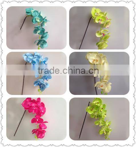 Made in China 41" long green color wholesale PU orchid flowers