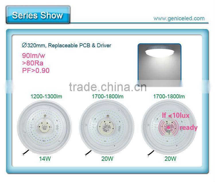 Round ceiling light energy saving 14w led lamp with white color