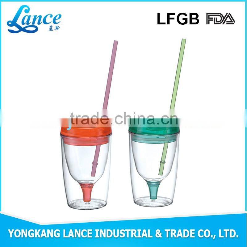 Customized Logo Eco-friendly Material Plastic CupsWith Straw plastic cup with straw