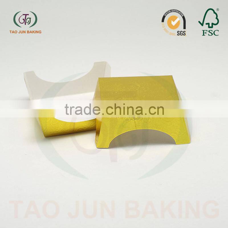 square golden paper cupcake holder