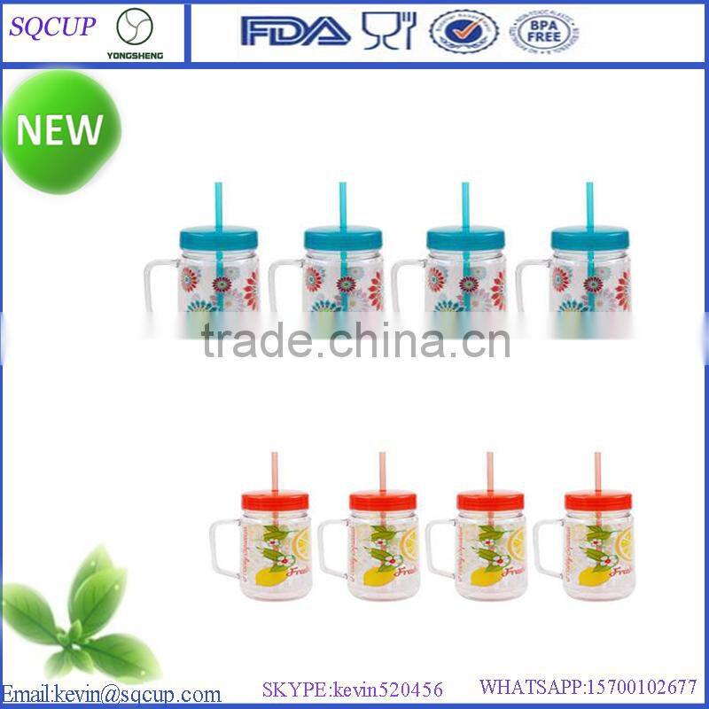 20oz 24oz wholesale bpa free personalized double wall plastic mason jar,Custom mason jar wholesale
