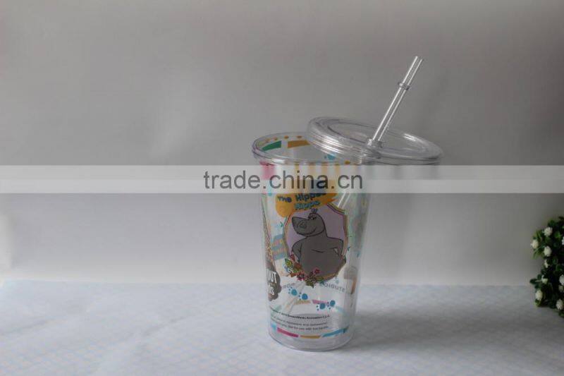 yongkang Fresh design starbucks double wall plastic mug