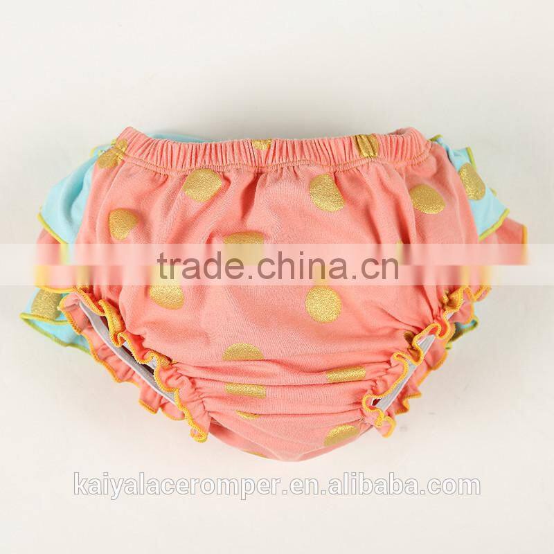 2015 new style baby cotton polka dot ruffle bloomers for kids