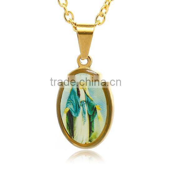 Classic 316 Saint Pray for Us Religious Pendant Religious Black Enamel Vintage Engravable Unisex Mini Medal