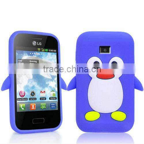 PENGUIN SILICONE SKIN Mobile Phone Case COVER FOR LG Optimus L3 E400