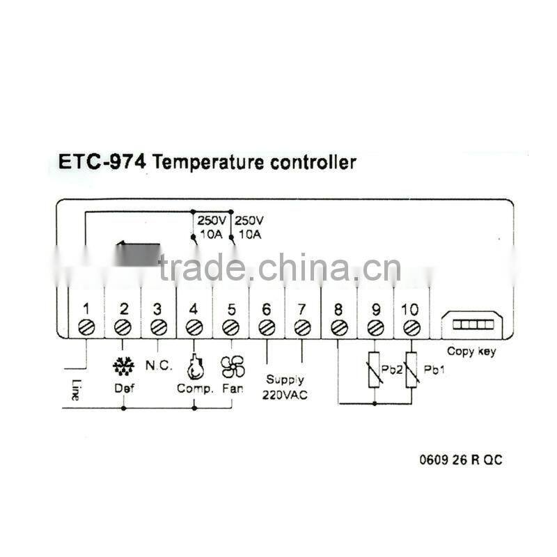 230V NTC Cold Storage ETC-974 C F Temp Thermostat Temperature Controller