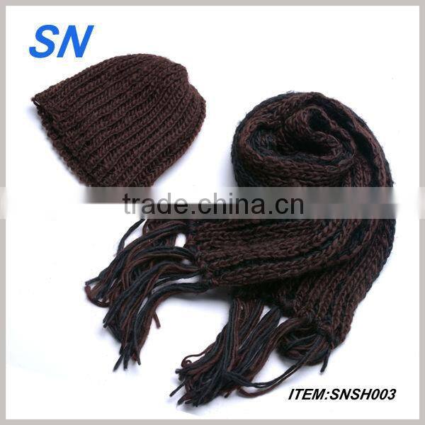 Winter warm scarf and hat set for women