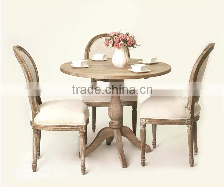 Hand carved antique style restaurant table /Round coffee table (DT-986-OAK )